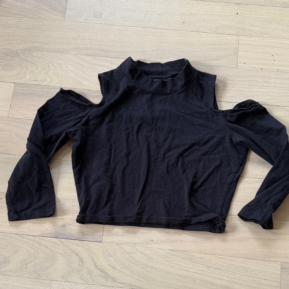 Nasty Gal Black Cold Shoulder Blouse
